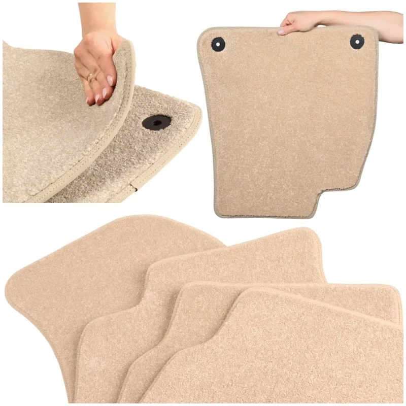 Dywaniki Samochodowe Welurowe Renault Megane II 2002-2009r Royal Komplet Beżowe Nowość